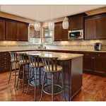 Single crackle glass mini pendant light brushed nickel hanging light