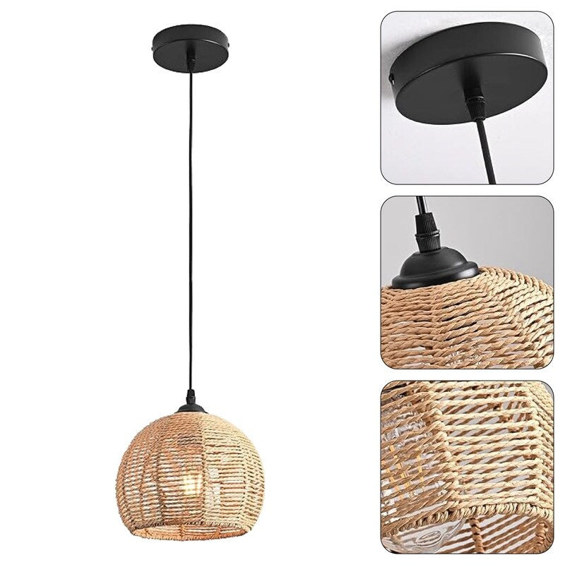 Unique kitchen island light woven fixture light natural pendant light