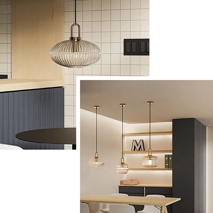 Vintage Pendant Light Glass hanging led lights Modern Retro feather chandelier