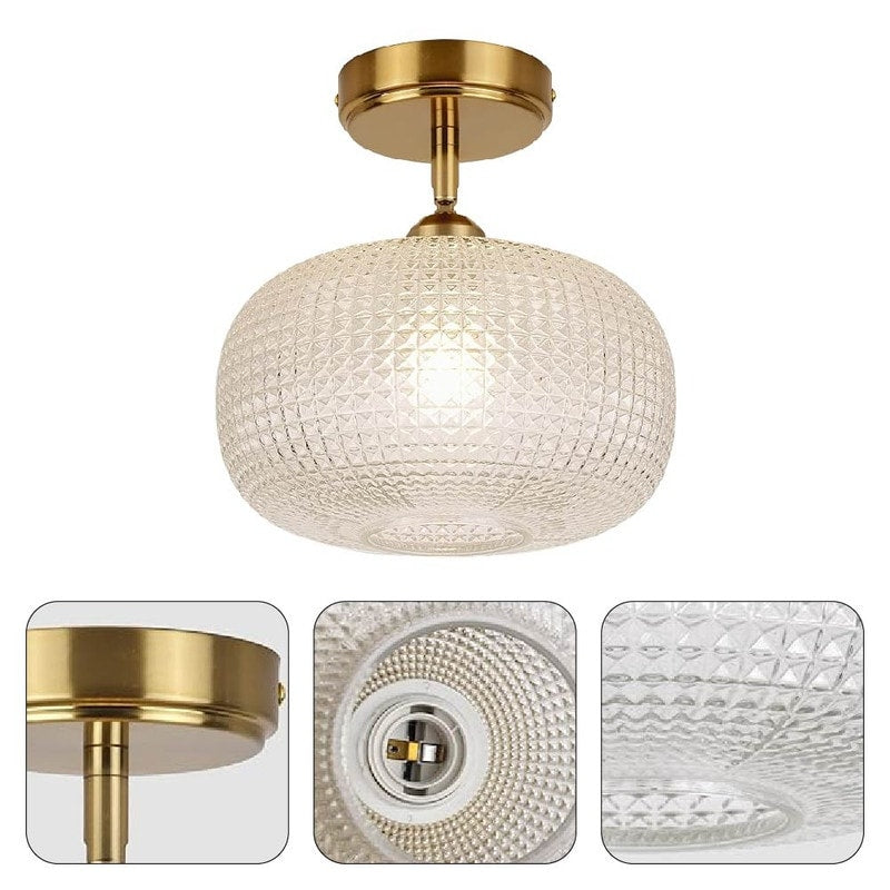 Vintage ceiling lighting transparent kitchen light glass, metal hallway light