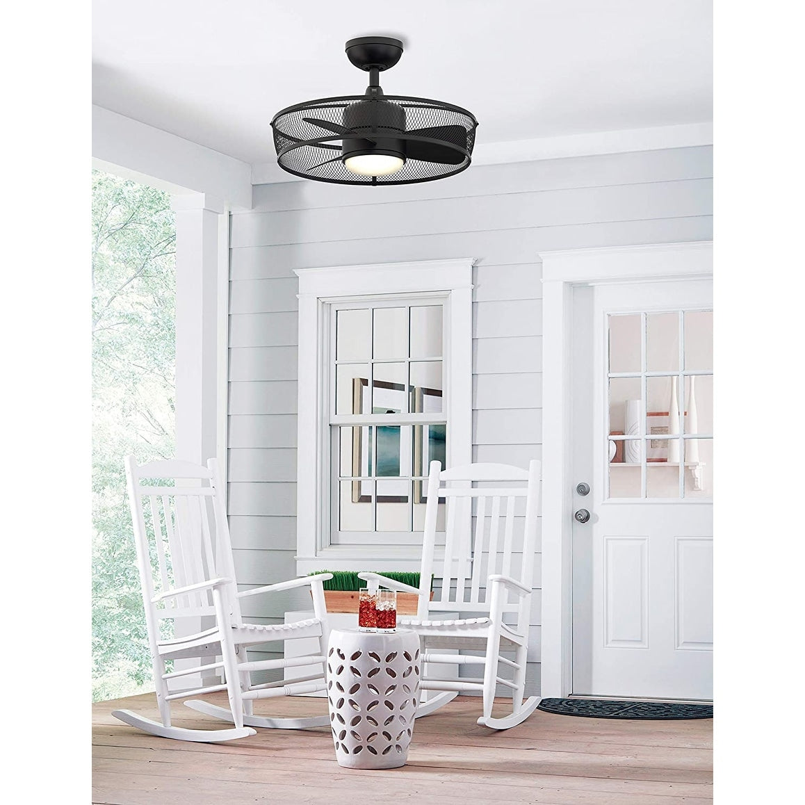 Vintage fan light kit black ceiling light fixture