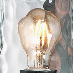 Vintage industral wall light fixture clear harmmered glass wall sconce