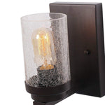 Vintage industrial rustic square bubble glass wall sconce  with  coffee finish