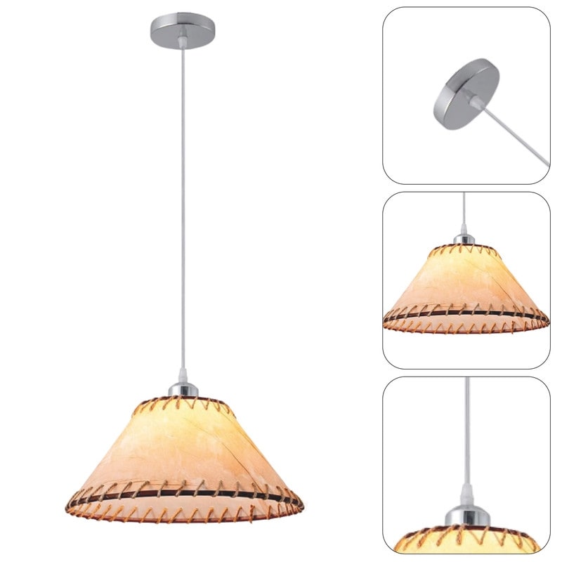 Vintage pendant light brown hangable light fabric island lights