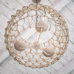 Woven pendant lamp globe 3 light pendant ceiling lights tan frame hanging ceiling lights