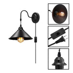 2 Pack wall sconces black light wall bedroom  metal plug in wall sconce