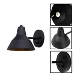 1 light bulb light metal shade of light black bathroom vanity lamp