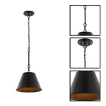 1-Light Pendant Light LED Metal Ceiling Light Matte Black Modern Lighting