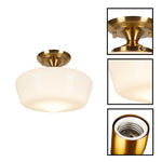 12 inch ceiling lighting glass metal light fixture gold brass semi flush mount