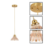 1-light Adjustable hanging fixture glass metal pendant lights amber gold mini chandeliers