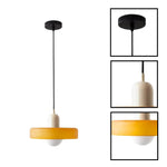 Modern single lamp glass, iron pendant light orange farmhouse chandelier