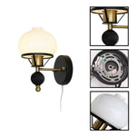 1-Light lamp fixtures metal glass led light black gold wall sconce