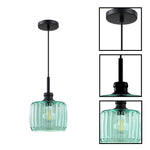 1-light hanging kitchen island glass ceiling light green black pendant fixture