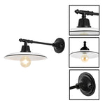 1 Light led light  white/Black wall light metal light bulb