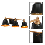 3 Light bulb light black and gold bathroom light fixtures metal wall light
