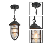 Farmhouse bulbs light glass metal kitchen light textured black hanging light