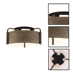 4-Light ceiling fixture metal light fixture wood grain ceiling light