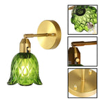 E26 Socket light bulb tulip green wall sconce glass wall lights