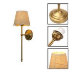 Vintage wall sconce light metal rattan vanity lighting brass gold wall lamp