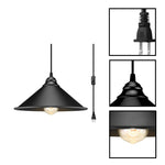 Plug in pendant lighting metal hanging fixture black Industrial lamp