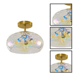 12 inch flush mount light iridescent glass metal century light rainbow Century Light