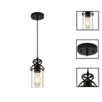 E26 socket hanging light black island lights glass, metal pendant lighting