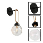 1-Light bulb light metal glass wall sconce black gold light fixtures