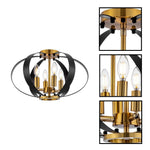4-Light ceiling light black gold flush mount metal ceiling mount flush light