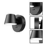 Rotatable led wall sconce metal sconces wall lighting black wall lamp