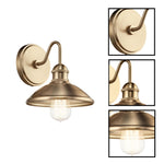 1 Light light bulb metal light fixture champagne bronze wall sconces