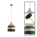 1 pack hanging light rattan metal light fixture black white lighting pendant lights