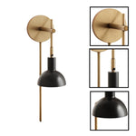 1 light wall lighting metal plug in sconce brass matte black reading nook light