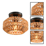 2 pack flush mount light metal rattan bedroom light rattan kitchen lights