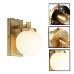 Modern wall sconce glass metal vanity light antique brass white lights