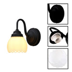 Vintage bulb lights glass metal wall sconces black wall lights