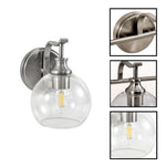1-light  light fixtures metal bulbs light silver wall sconces