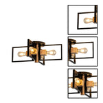 4 light bulbs light metal wood light fixture black natural wood color ceiling light