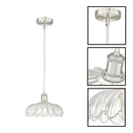 10.4” Bedroom light brushed nickel hanging lighting glass, metal pendant light