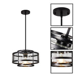 13” Light fixture matte black light kitchen glass, metal pendant light