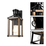 1-light porch light aluminum exterior lamps wood black wall lights
