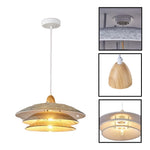 18" Light bulbs metal wood felt dining room chandelier white gray pendant light
