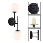 2 Light lights in walls black wall light fixture glass, metal wall lighting