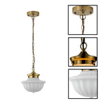 Vintage hanging chandelier glass metal pendant fixture gold kitchen island
