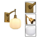 Vintage wall sconce metal glass light bulb gold brass light fixture