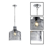 Modern pendant light glass kitchen island gray chrome hanging lamp