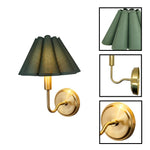 2 pack wireless sconces metal linen wall lights gold green wall lamp