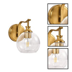 1-Light wall lights glass bathroom light fixtures gold vanity lights