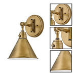 Heritage Brass light bulb gold light fixture alloy steel wall light