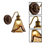 LED shade of light metal glass led light Brown wall sconce