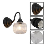 Industrial light bulb glass metal sconce light black vanity light